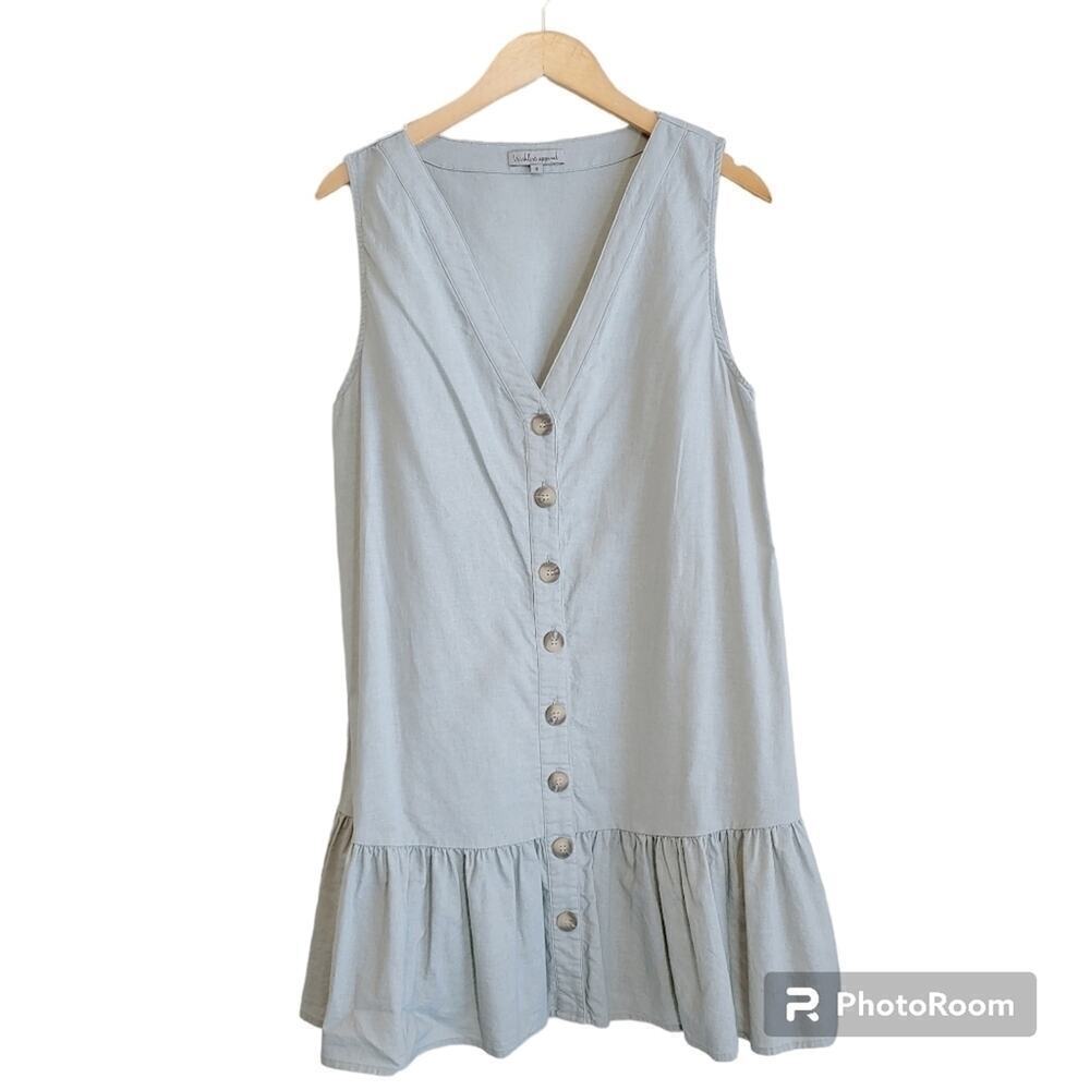 Wishlist Apparel Cotton Linen Sleeveless Babydoll Dress Sz S
